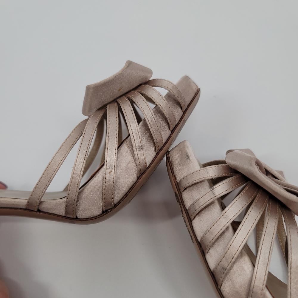 Valentino Garavani Satin Slingback Bow Platform Sandals Size 38.5 with Box - Picture 8 of 11